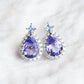 Tanzanite Royal Halo Earrings - 14K White Gold 1579TEW