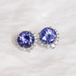 Tanzanite Horseshoe Earrings - 14K White Gold 1581TEW