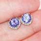 Tanzanite Horseshoe Earrings - 14K White Gold 1581TEW