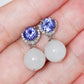 Tanzanite Horseshoe Earrings - 14K White Gold 1581TEW
