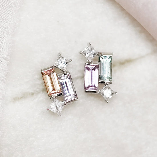 Sapphire Candy Earrings in 14K White Gold - 1593SEW