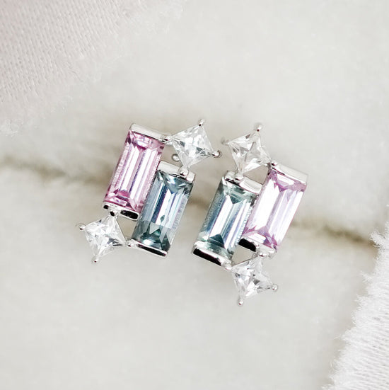 Sapphire Candy Earrings in 14K White Gold - 1594SEW