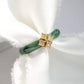 Peranakan Mosaic Jade Ring - 14K Yellow Gold