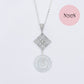 Jade with Small Peranakan Tile Necklace - Silver
