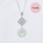 Jade with Small Peranakan Tile Necklace - Silver