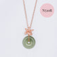 Jade Donut with Orchid Pendant Necklace - Rose Gold
