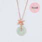 Jade Donut with Orchid Pendant Necklace - Rose Gold