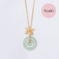 Jade Donut with Orchid Pendant Necklace - Gold Filled