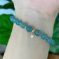 Glacial Teal Jade with Deluxe Pearl Bracelet B2381