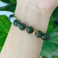 Pine Green Jade and Moonstone Bracelet B2374