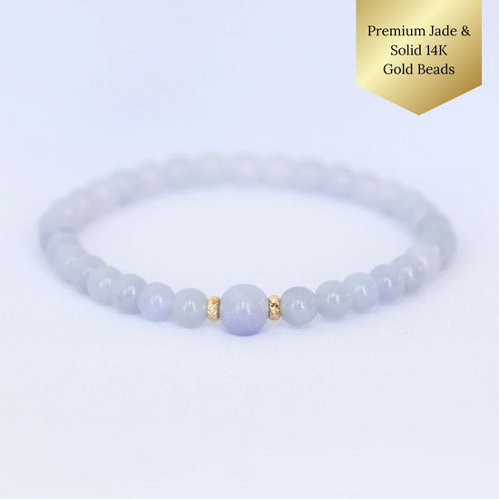 Romantic Lavender Jade Bracelet B2620 - 14K Gold