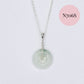 Petite Unique Jade Donut Necklace - Sterling Silver