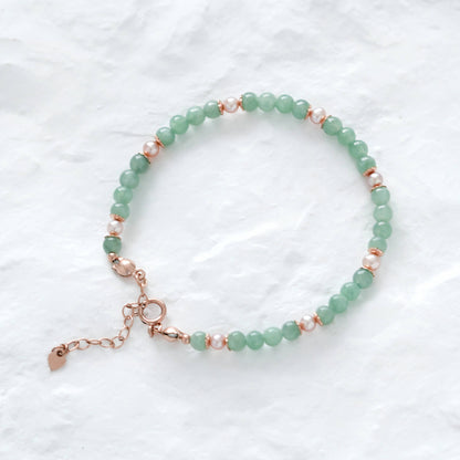 Jade with Blush Pearl Accent Bracelet