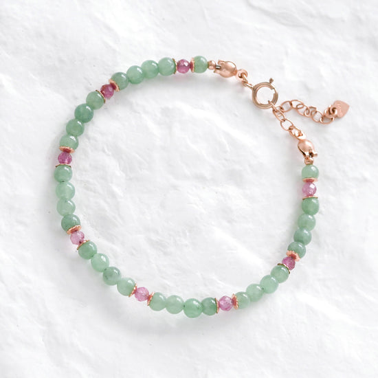 Jade with Pink Sapphire Accent Bracelet