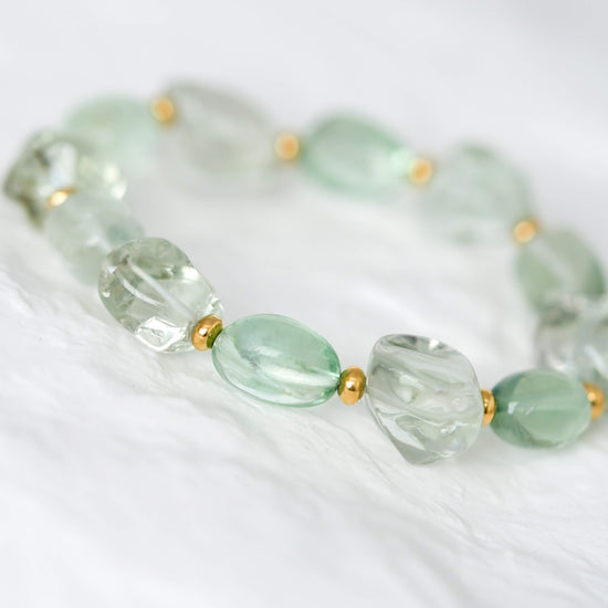 Fluorite and Green Amethyst Bracelet AB5