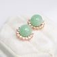 Apple Green Jade Starburst Ear Studs