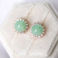 Apple Green Jade Starburst Ear Studs