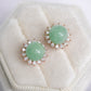 Apple Green Jade Starburst Ear Studs