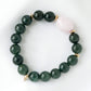 Pine Green Jade and Morganite Bracelet B10