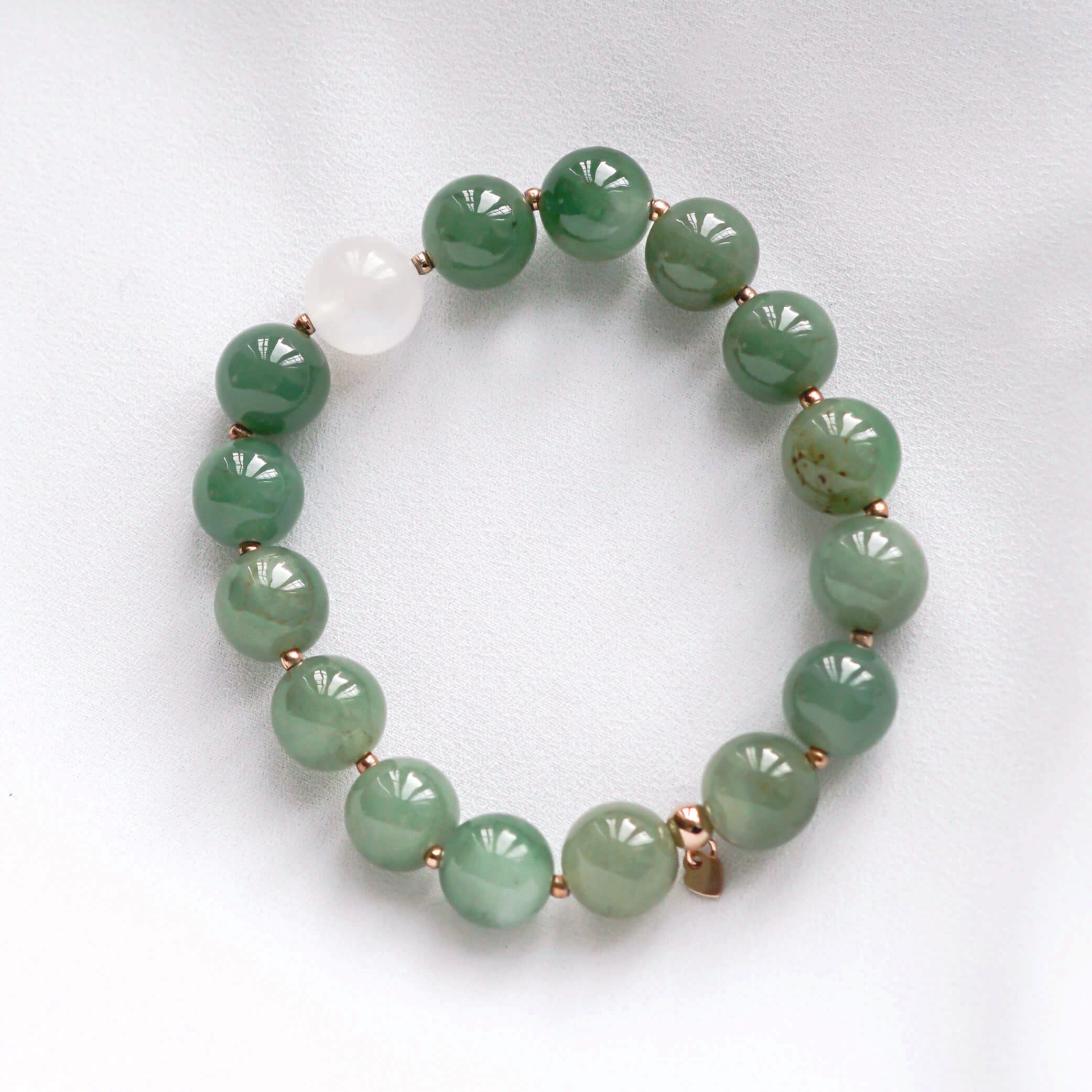 Sage Green Jade and Moonstone Bracelet B2376 – JL Heart Online