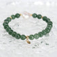 Emerald Green Jade and Pearl Bracelet B2377
