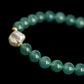 Glacial Teal Jade with Deluxe Pearl and Gingko Leaf Bracelet B2382