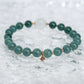 Glacial Teal Jade with Moonstone Bracelet B2383