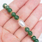 Emerald Green Jade and Pearl Bracelet B2387