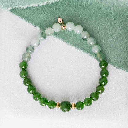 Premium Vivid Green Jade Bracelet B2516 (6mm)