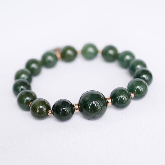 Pine Green Jade Bracelet B2522