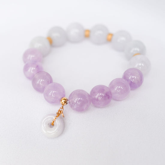 Lavender Jade and Pink Amethyst Bracelet B2528