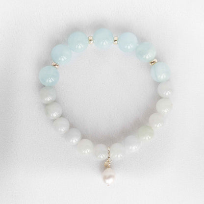Aquamarine and Jade Bracelet B2531