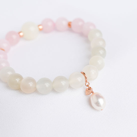 Moonstone and Rose Quartz Bracelet B2532