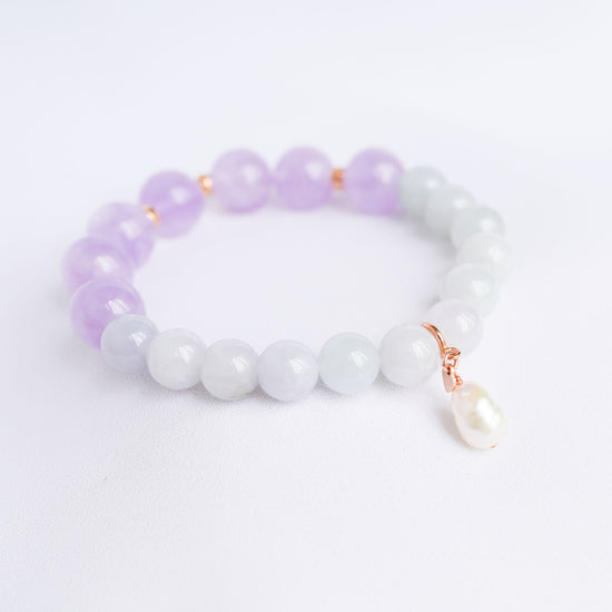 Lavender Jade and Pink Amethyst Bracelet B2533