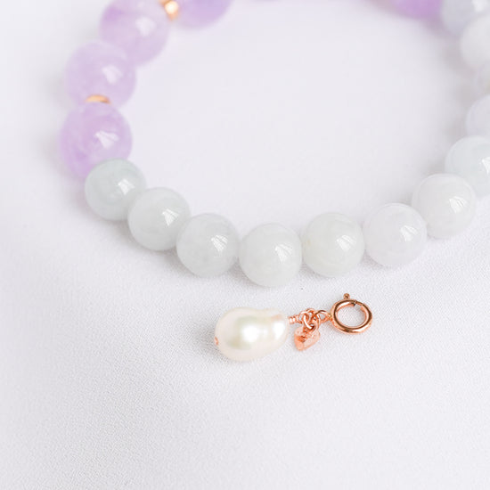 Lavender Jade and Pink Amethyst Bracelet B2533