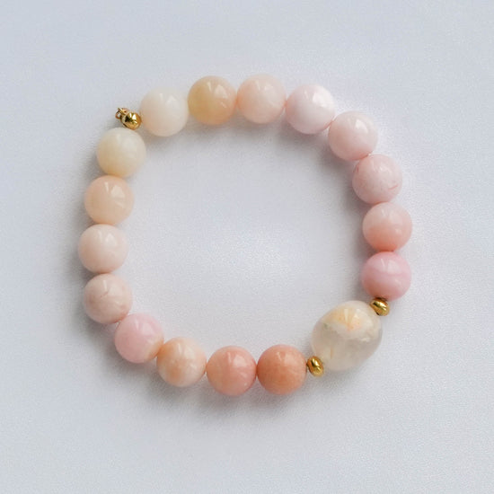 Pink Opal and Sakura Agate Bracelet B26081
