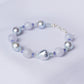 Silver Blue Akoya Pearl and Lavender Jade Bracelet B2612