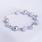 Silver Blue Akoya Pearl and Lavender Jade Bracelet B2612