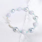 Silver Blue Akoya Pearl and Lavender Jade Bracelet B2613