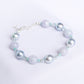 Silver Blue Akoya Pearl and Lavender Jade Bracelet B2613