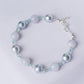 Silver Blue Akoya Pearl and Lavender Jade Bracelet B2613