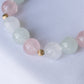 Mint Jade, Moonstone and Rose Quartz Bracelet B2691