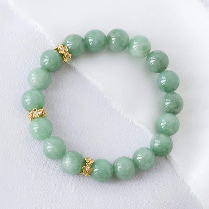 Celadon Green Jade Floral Bracelet B4