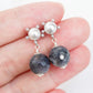 Sunburst Pearl Ear Studs with Botswana Agate - Silver