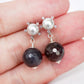 Sunburst Pearl Ear Studs with Botswana Agate - Silver