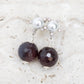 Sunburst Pearl Ear Studs with Botswana Agate - Silver