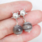 Sunburst Pearl Ear Studs with Botswana Agate - Silver