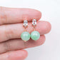 Green Jade with Baguette Ear Studs