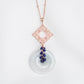 Blue Jade with Peranakan Tile and Lapis Lazuli Vine Necklace - BJN5R