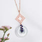Blue Jade with Peranakan Tile and Lapis Lazuli Vine Necklace - BJN5R